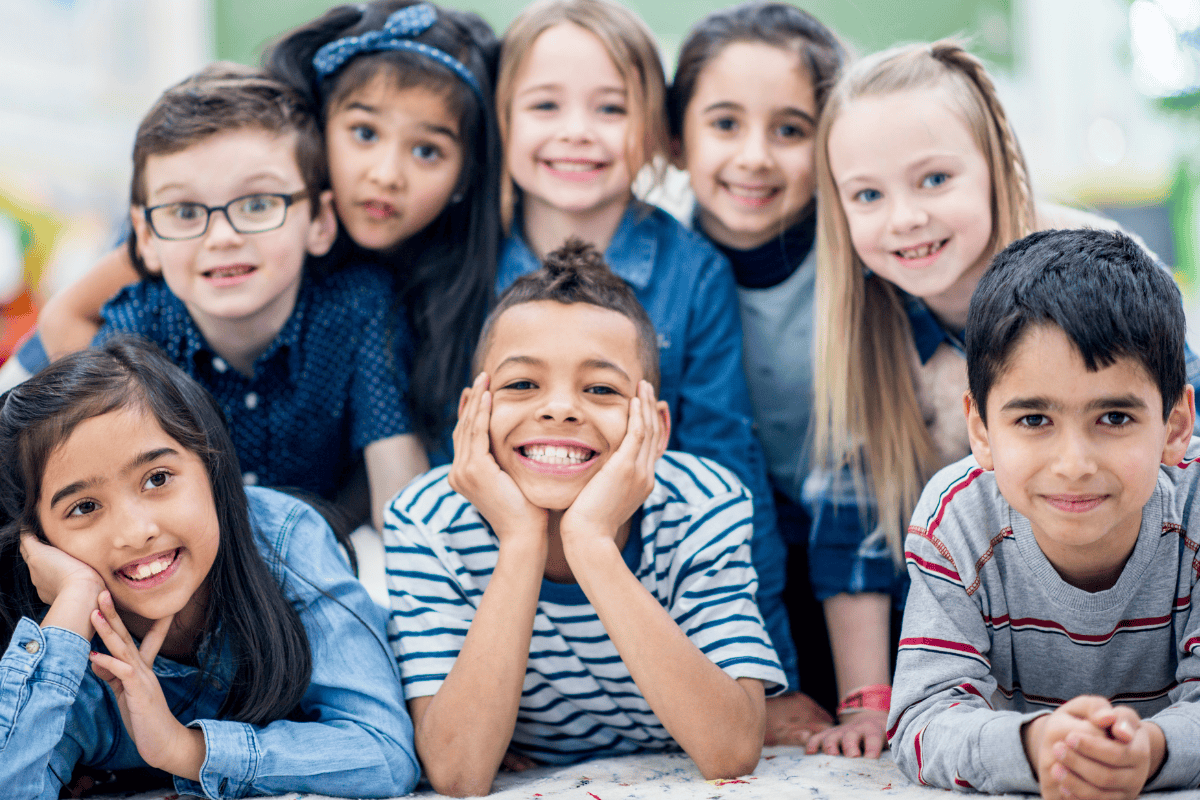 A group of students smiling