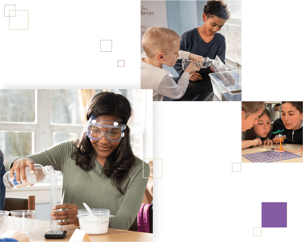 Students engaging in hands-on science Students engaging in hands-on science